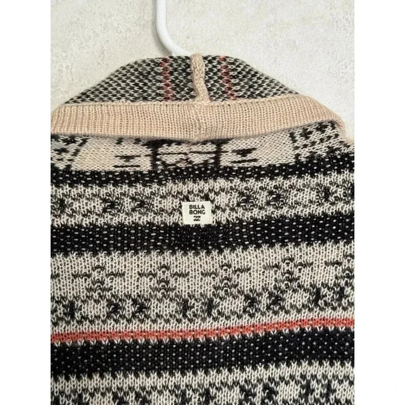 BILLABONG Womens Cardigan Sweater Aztec Southwest Open Front Long Medium Boho - Picture 5 of 7